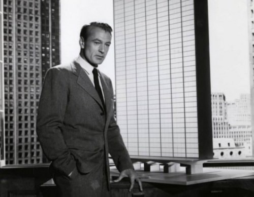 Gary Cooper as Howard Roark in a film adaptation of The Fountainhead. Via Courtesy King Vidor, The Fountainhead (Warner Brothers, 1949).. Image Courtesy of Metropolis Magazine