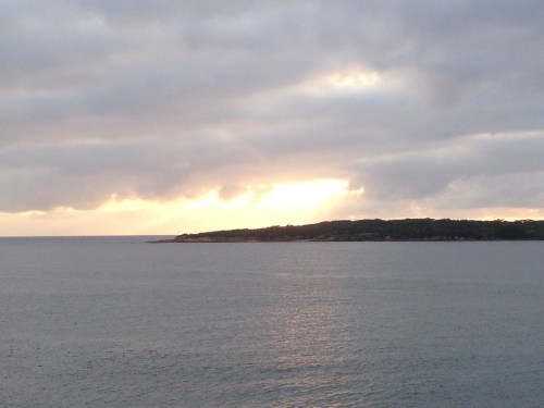 the Pacific Ocean in the early morning