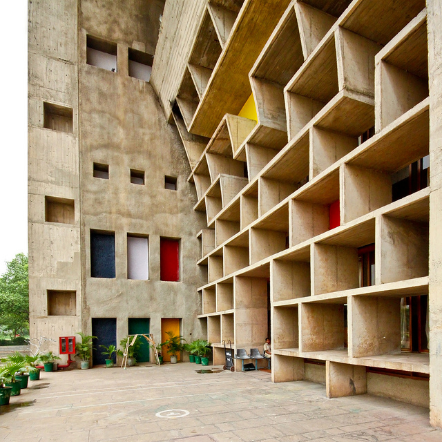 The Secretariat, Chandigarh, Punjab, Le Corbusier, 1950s, via Wikicommons via www.designtripper.com